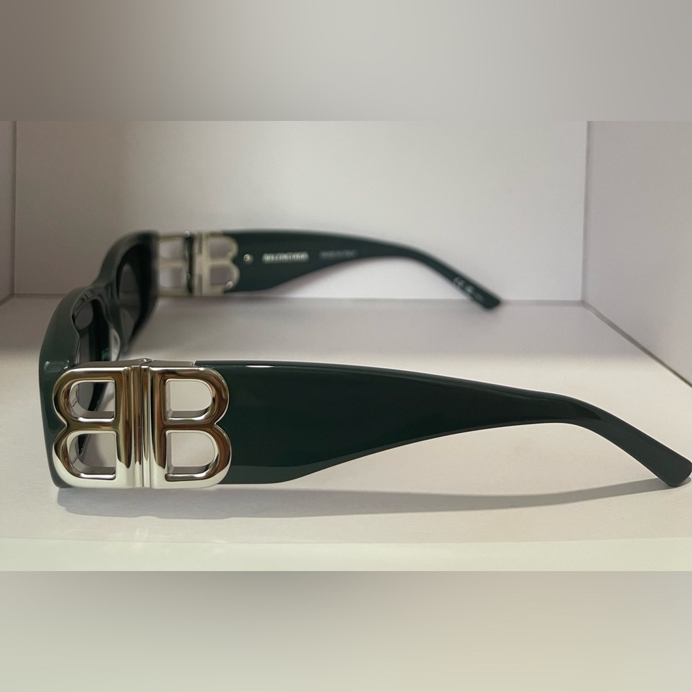 Balenciaga Forest Green Rectangular Sunglasses - image 2